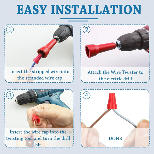 Wire Twisting Tool, Wire Spin Twister Nut, Spin Twist Wire Connector Socket, Wire Twisting Spinner, Wire Spin Driver Nut, Wire Twister Tool for Dr...