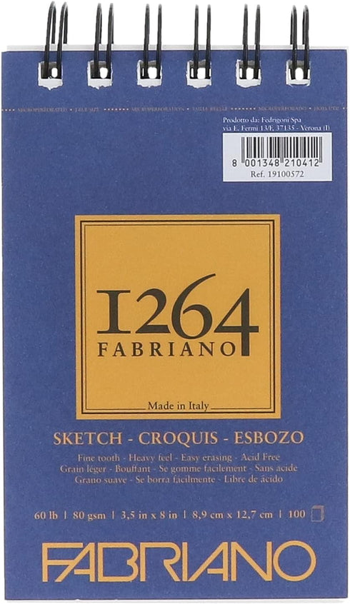 Fabriano 1264 Sketch Pad, 3.5 x 5, Light Cream...