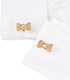 Mens bow cufflinks business wedding shirt gift (Golden)...
