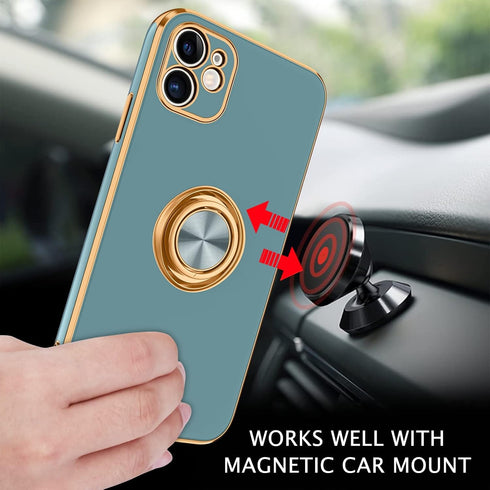 BENTOBEN iPhone 11 Case with 360° Ring Holder, Shockproof Slim Kickstand Magnetic Support Car Mount Women Men Non-Slip Protective Phone Case for i...