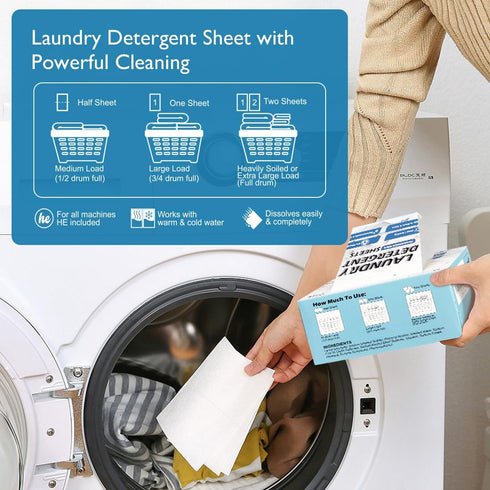 ORIGHTY Laundry Detergent Sheets, (240 Loads) 120 Sheets Fragrance Free, Eco-Friendly & Hypoallergenic Laundry Detergent Strips, Portable and Trav...