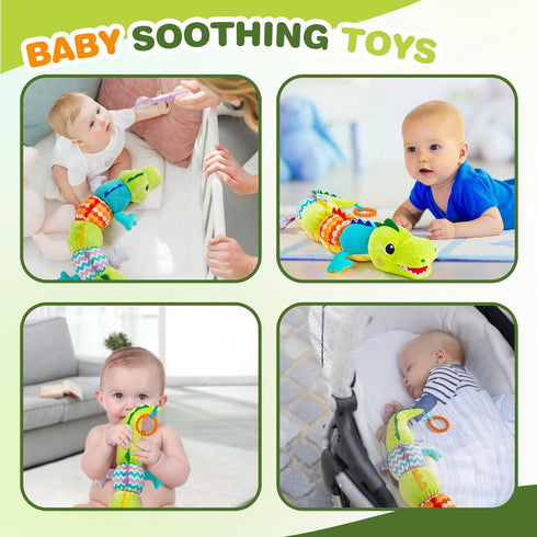 Koty Baby toys 0-6 months, Infant Baby Musical Stuffed Animal Toys, Soft Sensory Toys with Crinkle and Rattles, Tummy Time Toys for Newborn Boys G...