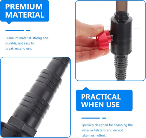 Aquarium Fish Tank Hook Water Changer, Plastic Water Changer Hook Pump with , Fish Tank Change Water Aquarium Water Changer Siphon Aquarium Access...