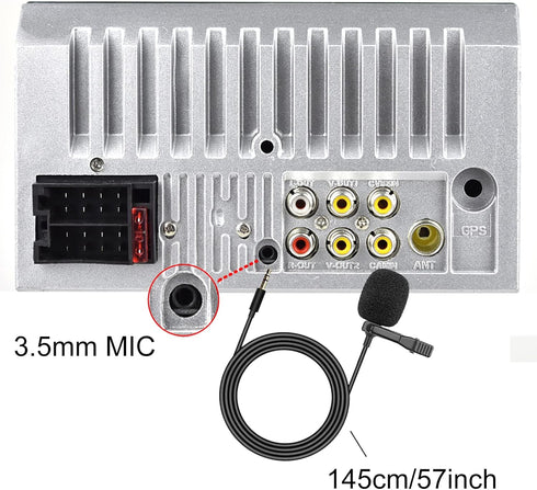 NHOPEEW 3.5mm Car Microphone for Car Stereo Universal Portable 5ft Lavalier Clip Mic for Vehicle Head Unit Bluetooth Radio...
