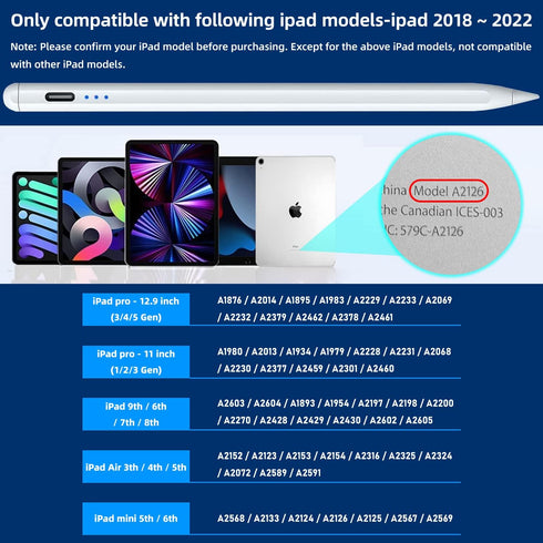 Stylus Pen for iPad 9th&10th Gen, Apple Pencil 2nd Generation, 2X Fast Charge Apple Pen for iPad 2018-2023, iPad Pencil for iPad Pro 11/12.9 3/4/5...