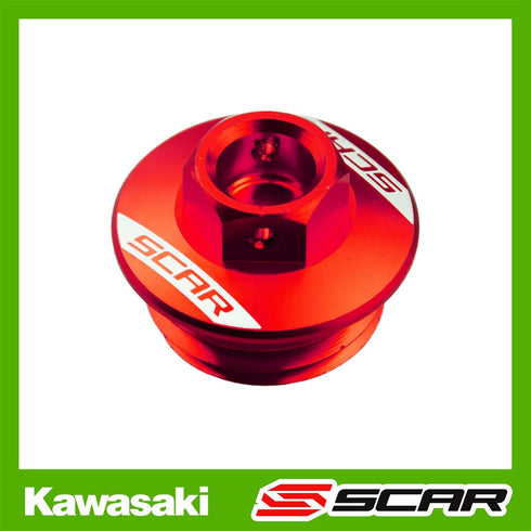 SCAR Oil Filler Plug Cap Compatible with KAWASAKI KX KXF KLX KFX 250 450 04-24 - Red...