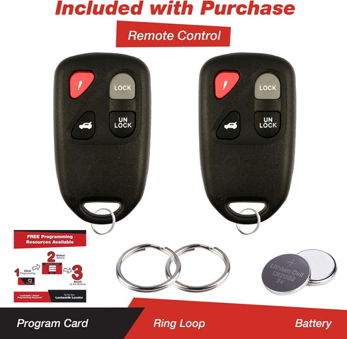 KeylessOption Keyless Entry Remote Control Car Key Fob for KPU41805 Model 41805 Mazda 6 (Pack of 2)...