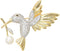 Lovely Crystal Flying Hummingbird Brooch Pins Suit Lapel Pin Antique Gold Bird Collar Pins Badge Jewelry for Men Women...