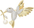 Lovely Crystal Flying Hummingbird Brooch Pins Suit Lapel Pin Antique Gold Bird Collar Pins Badge Jewelry for Men Women...
