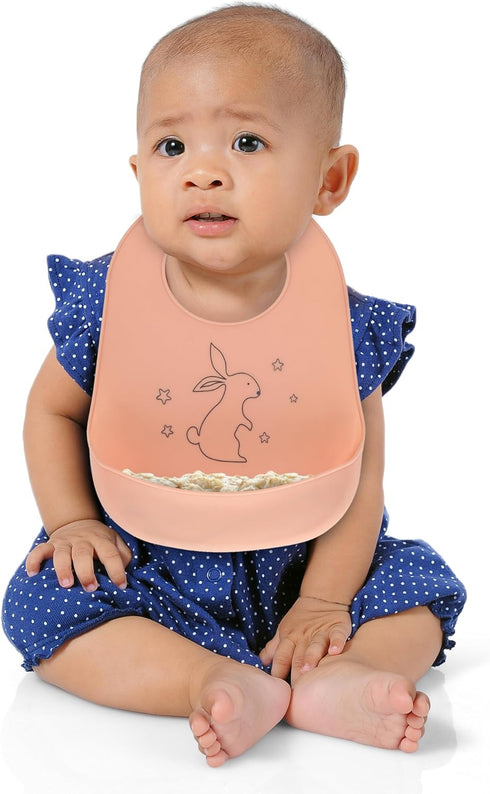 Silicone Bib - Soft Silicone Bibs for Babies,Toddler & Small Kids - Baby Bibs with Food Catcher, BPA Free and Waterproof - Durable Baby Food Bibs ...