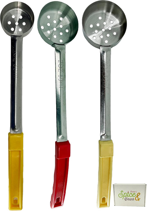 Stainless Steel Portion Control Serving Spoons | Combo Packs (1oz, 2oz, 3oz Perforated)...