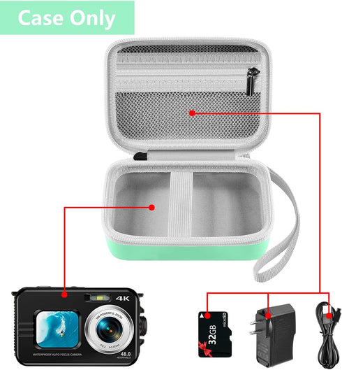Leayjeen Waterproof Digital Camera Case Compatible with YISENCE/HICSHON/Trsunow/EUXOR/Yiffecal/ZNIARAKL10FT 30MP FHD 1080P Waterproof Camera,Fill ...