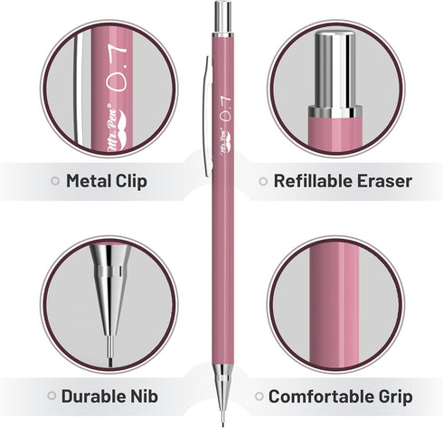Mr. Pen- Mechanical Pencil Set with Lead and Erasers Refills, 6 Pack, Boho Theme, 0.5mm & 0.7 mm, Cute Aesthetic Pastel Led Pencils 0.7mm...