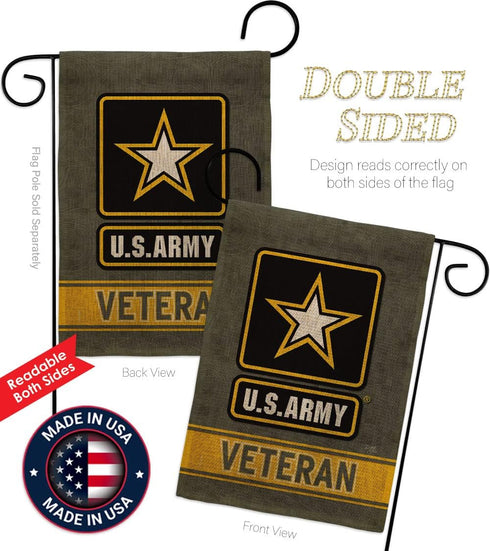 Breeze Decor US Army Veteran Garden Flag Armed Forces Rangers United State American Military Retire Official House Banner Small Yard Gift Double-S...