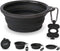 Large Collapsible Dog Bowl 1000 mL, Sturdy Reinforced Rim, includes Carabiner & Water Bottle Holder Keychain, Black...