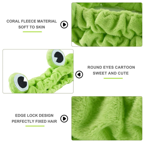 Frog Headband,Green Frog Eye Elastic Headband, for spa headband, skincare headbands, makeup headband, face wash headband, fun gifts for women (1 P...