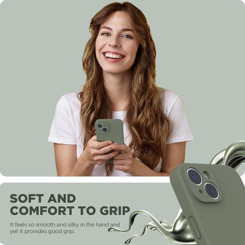 SURPHY Compatible with iPhone 14 Case with Screen Protector (Camera Protection + Soft Microfiber Lining) Liquid Silicone Phone Case 6.1 inch 2022 ...