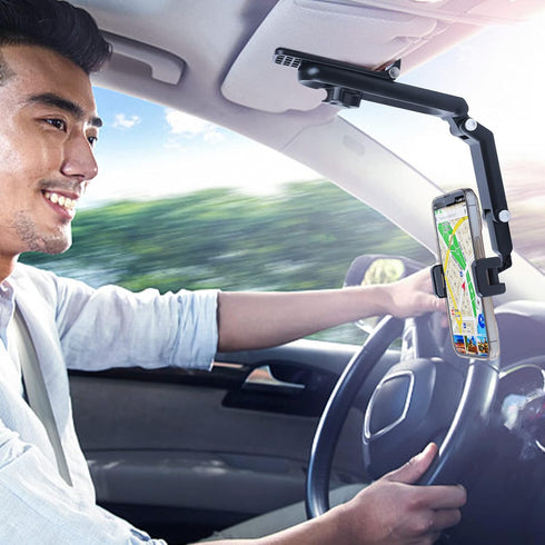 Cell Phone Holder for Car Mount Clip for Car Cellphone 360° Rearview Phone Holder for Car Sun Visor Perfectly for iPhone Pro, 15/14/13/12/XR/XS, S...