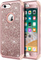 Hython Designed for iPhone 8, iPhone 7 Case, Heavy Duty Full-Body Defender Protective Case Bling Glitter Sparkle Hard Shell Hybrid Shockproof Rubb...