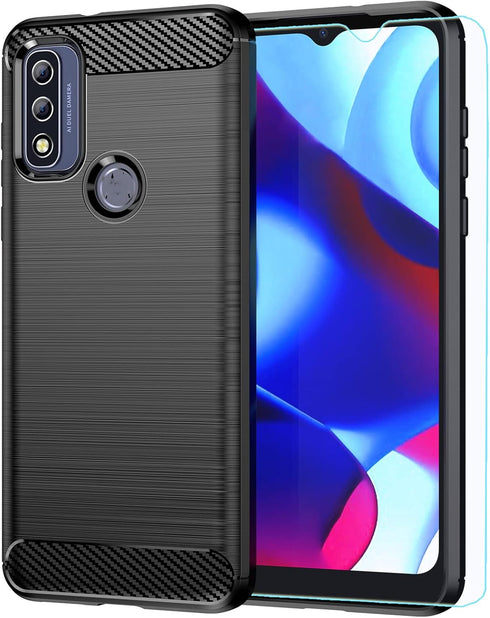 Compatible with Motorola Moto G Pure Case with HD Screen Protector Fashion Non-Slip Shock-Absorption Flexible TPU Bumper Soft Rubber Protective Ph...