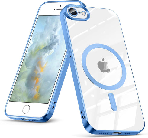 Magnetic for iPhone SE 3rd/2nd Gen Case,iPhone 8/7 Case, Soft TPU Clear Anti-Yellowing Anti-Scratch Slim Fit Shockproof Transparent Case for iPhon...