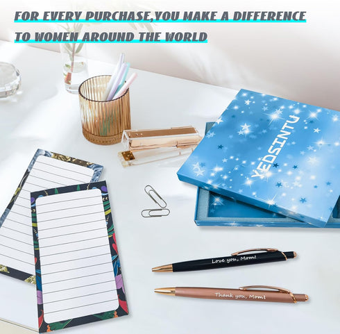 Gift set for mon,includes 2 adhesive notepads with 2 Personalized Pens,Birthday Gifts for Mom.wall-planner notepads,refrigerator notepads,Shopping...