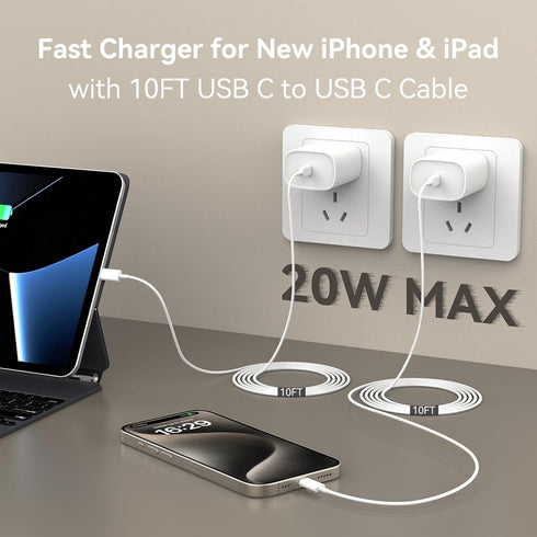 i.Phone 15 Pro Max Charger Fast Charging, 8 FT Long USB C to C Charging Cable Cord with 20W Phone Fast Charger Block for i.Phone 15/15 pro/15 pro ...