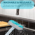 2 in 1 Window Screen Cleaner Brush with Handle and Built-in Brush, Blue-White Reusable Window Screen Brush for Wet and Dry Cleaning, Double Sided ...
