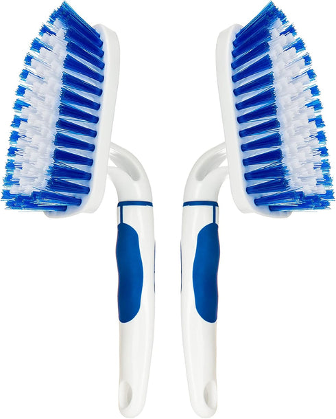 2-Pack Scrub Brush for Cleaning with Long Handle,Medium Firm Brush Bathroom Cleaning Supplies and Bathtub Cleaner and Shower Cleaning Brush,Multi-...