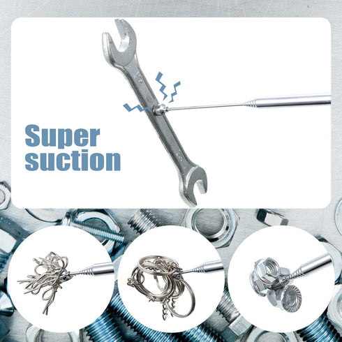 Patelai Telescoping Magnetic Grabbers Magnetic Pick-Up Tool with Pocket Clip Telescopic Retrieving Magnet for Screws Nuts Pins, 25 Inch (Silver,8 ...