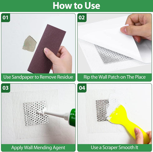 Drywall Repair Kit, Mckanti Drywall Hole Patch Kit Spackle Putty Wall Repair Large Hole Patch Kit, Wall Mending Agent with Scraper Easy to Fill Th...