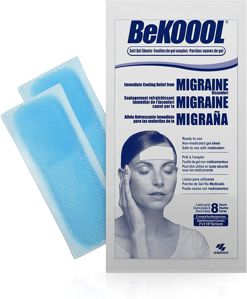 Be Koool Cooling Relief for Migraine, Soft Gel Sheets, 4 Sheets (Pack of 4)...