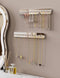 NiHome Wall Mount Acrylic Jewelry Organizer 2-Pack, Sleek Rack Strong Carbon Steel Hooks for Dressing Table, Bathroom, Kitchen, Hassle-Free Instal...