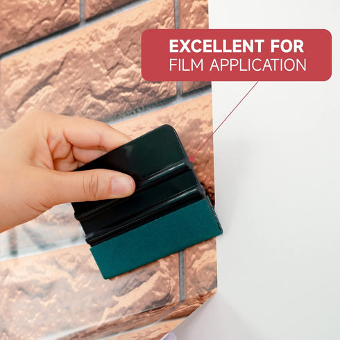 FOSHIO Vinyl Wrap Squeegee 4 Inch with Micro Fiber Suede Felt Edge, Vinyl Scraper for Window Tinting, Sign Making and Sticker Wrap Application Too...