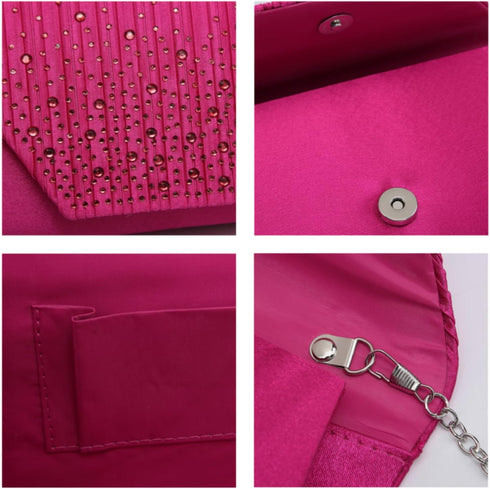 Dasein Evening Bag for Women Glitter Rhinestone Wedding Evening Purse Crystal Envelope Clutch Crossbody Shoulder Bags...
