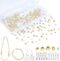 Premium Glass Crystal Beads for Bracelets Making Kit, 250pcs Showy Gold Crystal Beads for Jewelry Making Kit, 4/6/8mm Crystal Beads & Bead Assortm...