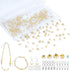Premium Glass Crystal Beads for Bracelets Making Kit, 250pcs Showy Gold Crystal Beads for Jewelry Making Kit, 4/6/8mm Crystal Beads & Bead Assortm...