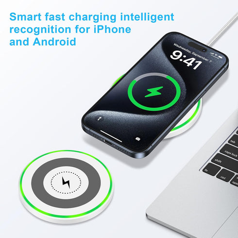 Fast Wireless Charger Samsung Charging Pad Wireless Phone Charger for Android Samsung Galaxy S24 Ultra S24 S23 FE S22 S21 S20 S10,Google Pixel 8 P...