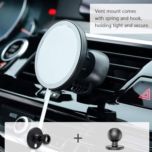 Kuaguozhe Adhesive Car Mount Compatible with Mag Safe Charger - Use Together as Magnetic Phone Car Holder, Car Mount on Vent Dashboard, Compatible...