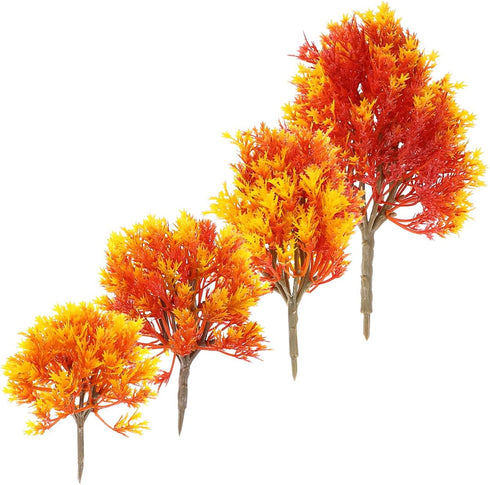 SUPVOX Mini Maple Tree Plant Artificial Maple Tree Plastic Tree Model Miniature Figurine for Micro Landscape Plant Pot Fairy Garden Ornament 4pcs...