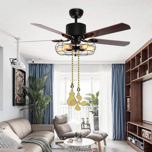 Ceiling Fan Pull Chain Set, 4 Pieces Bulb and Fan Pattern Pull Chain Extension Fan Pull Chain Pendant 12 Inch Ceiling Fan Chain Extender with Ball...