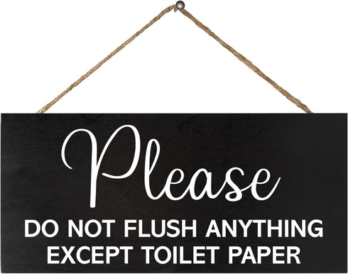 JennyGems Sensitive Plumbing Bathroom Sign, Do Not Flush Except Toilet Paper Sign, for Septic System, Vacation Rentals, RV and Cabins, Businesses,...