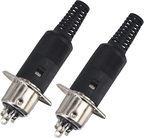 DIN 6 Pin Male Plug Solder Connector + Female Adapter Recessed Socket Panel Mount AV Adapter Audio Socket for Digital Audio Devices Set of 2...