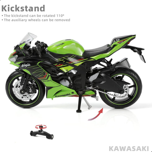 1/12 Kawasak Ninja Motorcycle Model Toy Mini Alloy Metal Diecast Motorcycle Model Green Motorcycle Model Toy Sport Motorcycle Racing Model Collect...