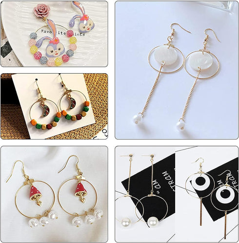 UNICRAFTALE 80pcs 4 Styles Beading Hoop Earrings Stainless Steel Hollow Hoop Earrings Finding Mixed Shapes Hoop Pendant Component for DIY Earrings...