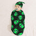 Green Alien Head Newborn Swaddle Blankets Hat Sets Soft Baby Receiving Blanket Swaddle Sack for Baby Shower Infant Boy Girl Gift...
