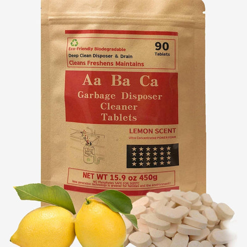 Garbage Disposal Cleaner Tablets 90 Counts Lemon Scent Power Foaming Cleaning More Active Kitchen Drain Sink Clean Care Eco Friendly Lasting Long...