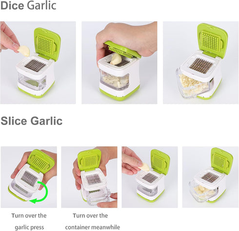 Updated Garlic Press&Peeler Set- Convenient Dicing and Slicing. Chopper, Masher & Crusher, Mincer and Paste...