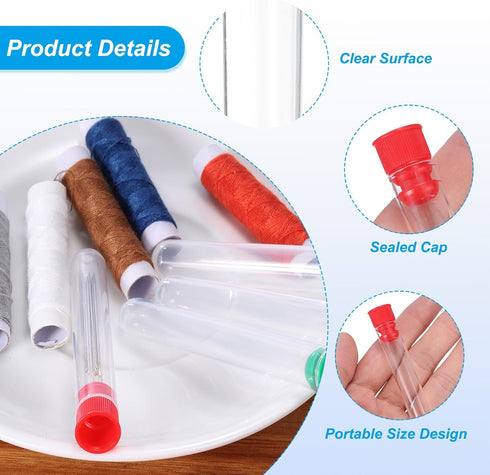 PATIKIL 4" Length Plastic Sewing Needle Storage Holder, 15 Pack Portable Embroidery Needle Pin Toothpick Storage Tubes Cases Box for Craft Knittin...