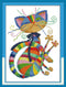 Maydear Cross Stitch kits Stamped Full Range of Embroidery Starter kits for Beginners DIY 11CT 3 Strands - Colorful cat 13×17(inch)...